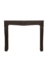 Exquisite French LXIV Transition Régence Fireplace Mantel in Dark Aubergine Lava Stone – 18th Century Antique Architectural Surround, 146 cm Width