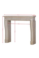 Laat 20e-Eeuwse Franse Marmer Stenen Schouwmantel uit Bourgondië — Compacte Elegante Stenen Sierschouw, 123 cm Breed