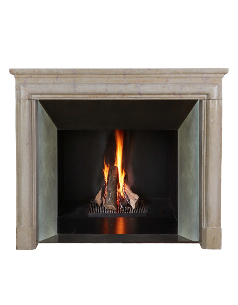 Late 20th Century French Burgundy Marble Stone Fireplace Surround — Compact Elegant Mantel, 123 cm Wide