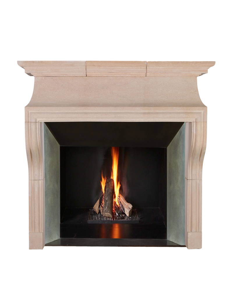 Chimenea Francesa de Estilo Luis XIII en Auténtica Piedra de Buxy – Chimenea de Piedra Inspirada en las Grandes Chimeneas de los Castillos Franceses