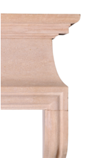 Late 20th Century French Louis XIII Style Fireplace Mantel in Authentic Buxy Stone – Elegant Castle Inspired Limestone Fireplace Surround