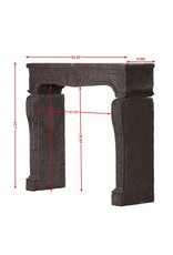 18th Century French Louis XIV Fireplace Mantel in Dark Aubergine Lava Stone – 135.5 cm Wide