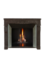 18th Century French Louis XIV Fireplace Mantel in Dark Aubergine Lava Stone – 135.5 cm Wide