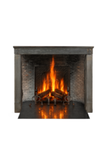 Maison Leon Van den Bogaert Chimenea neoclásica del siglo XIX en piedra natural gris – 127,5 cm de ancho
