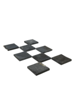 Maison Leon Van den Bogaert Square Black Stone Tiles Recut from Antique Reclaimed Flooring – 20 and 30 cm with Straight Edges