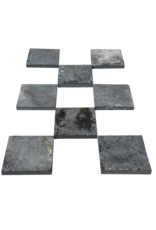 Maison Leon Van den Bogaert Losas cuadradas de piedra negra cortadas de pavimentos antiguos recuperados – 20 y 30 cm con bordes rectos