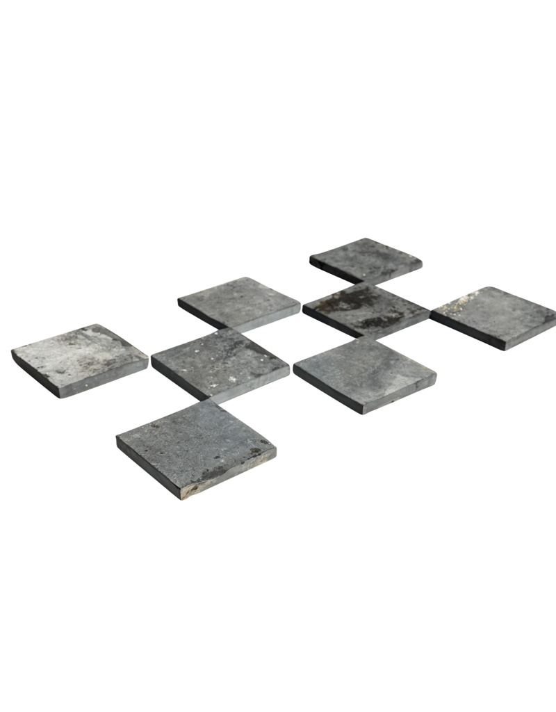 Maison Leon Van den Bogaert Vierkante zwarte natuursteentegels uit antieke gerecupereerde vloeren – 20 en 30 cm met rechte zijden