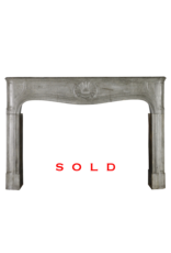 Maison Leon Van den Bogaert Strong 18th Century French Antique Fireplace Surround in Grey Stone