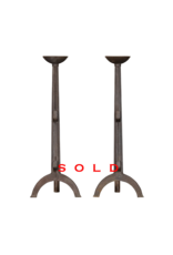 Maison Leon Van den Bogaert Pair of Cast Iron Landier — 87 cm High