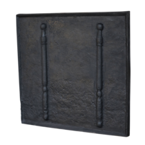 Maison Leon Van den Bogaert Blacked Cast Iron Fire-Back — 113 cm High