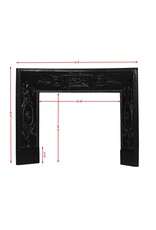 Maison Leon Van den Bogaert Gusseiserner Kamin-Innenrahmen mit Medaillons und Vögeln — 96 cm