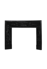 Maison Leon Van den Bogaert Gusseiserner Kamin-Innenrahmen mit Medaillons und Vögeln — 96 cm