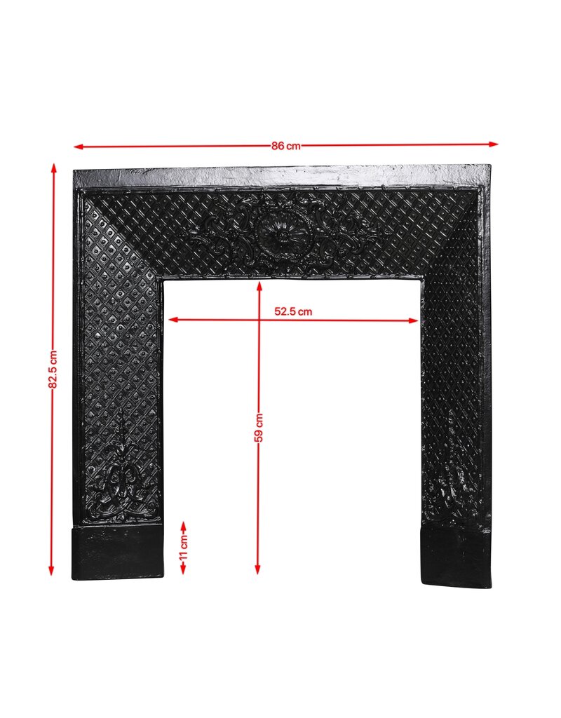 Maison Leon Van den Bogaert Oud gietijzeren binnenkader met rozet voor sierschouw – 86 cm
