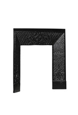 Maison Leon Van den Bogaert Marco antiguo de chimenea en hierro fundido con roseta – 86 cm