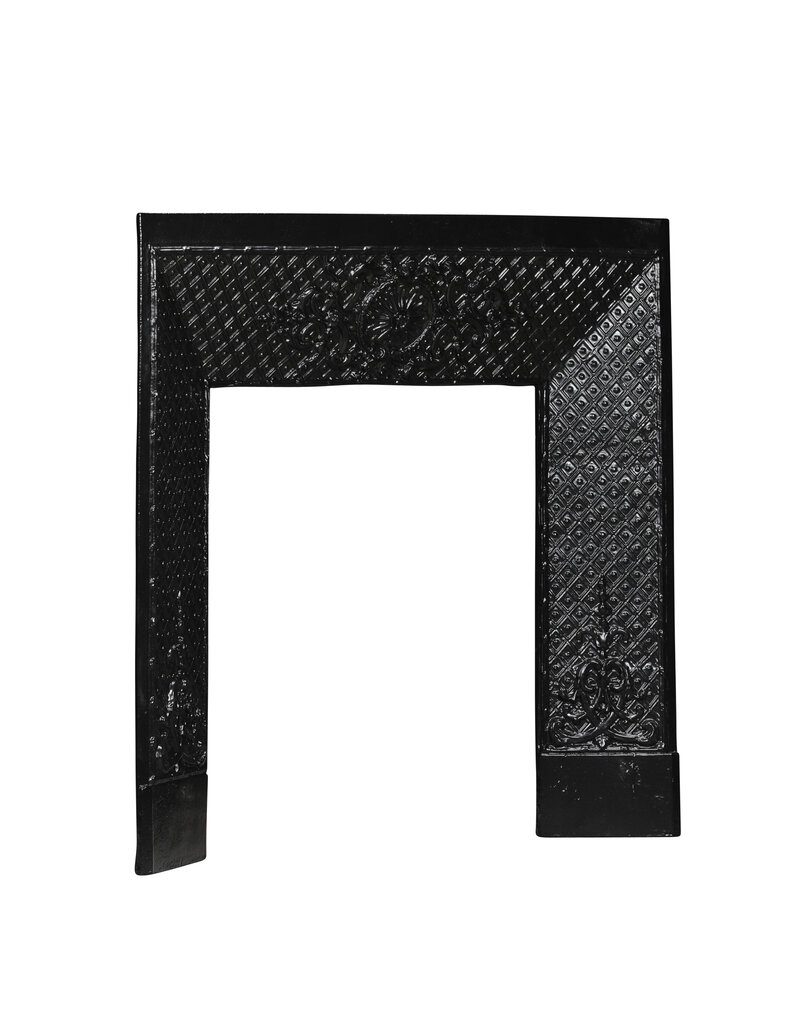 Maison Leon Van den Bogaert Original Old Cast Iron Fireplace Inner Frame with Rosette – 86 cm