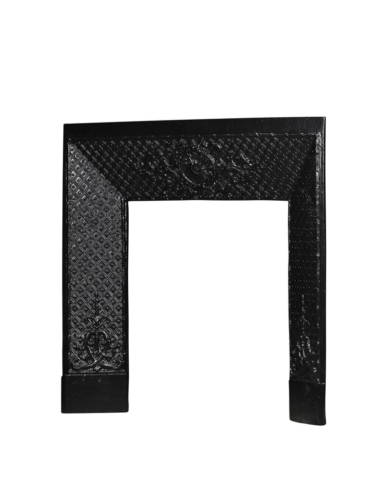 Maison Leon Van den Bogaert Original Old Cast Iron Fireplace Inner Frame with Rosette – 86 cm
