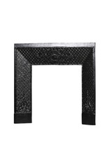 Maison Leon Van den Bogaert Original Old Cast Iron Fireplace Inner Frame with Rosette – 86 cm