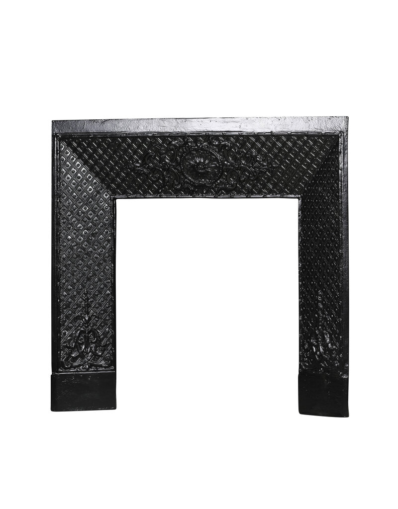 Maison Leon Van den Bogaert Original Old Cast Iron Fireplace Inner Frame with Rosette – 86 cm