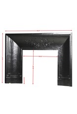 Maison Leon Van den Bogaert Old Cast Iron Fireplace Inner Frame with Wreath and Beading – 142 cm