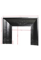Maison Leon Van den Bogaert Old Cast Iron Fireplace Inner Frame with Wreath and Beading – 142 cm