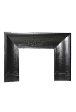 Maison Leon Van den Bogaert Old Cast Iron Fireplace Inner Frame with Wreath and Beading – 142 cm