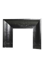 Maison Leon Van den Bogaert Old Cast Iron Fireplace Inner Frame with Wreath and Beading – 142 cm