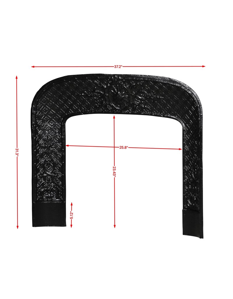 Maison Leon Van den Bogaert Old Cast Iron Fireplace Inner Frame with Oval Rosette – 94.5 cm
