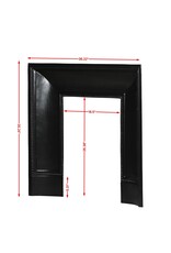Maison Leon Van den Bogaert Old Cast Iron Fireplace Inner Frame with Beaded Borders – 92 cm