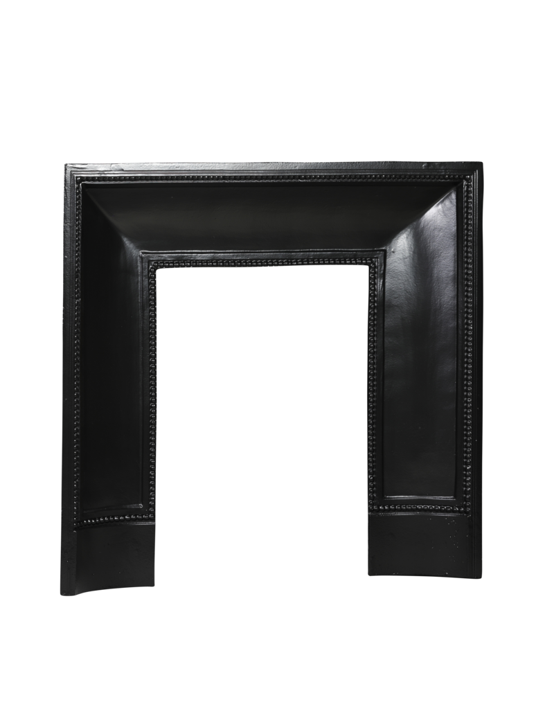 Maison Leon Van den Bogaert Old Cast Iron Fireplace Inner Frame with Beaded Borders – 92 cm