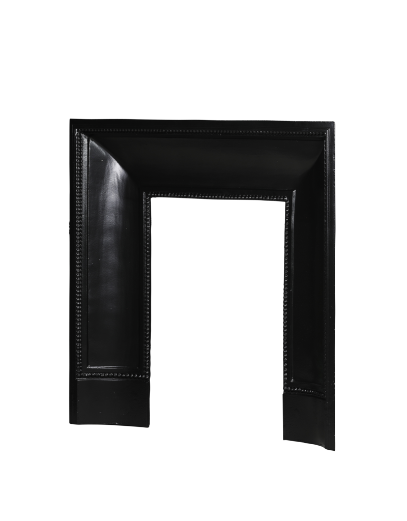 Maison Leon Van den Bogaert Old Cast Iron Fireplace Inner Frame with Beaded Borders – 92 cm