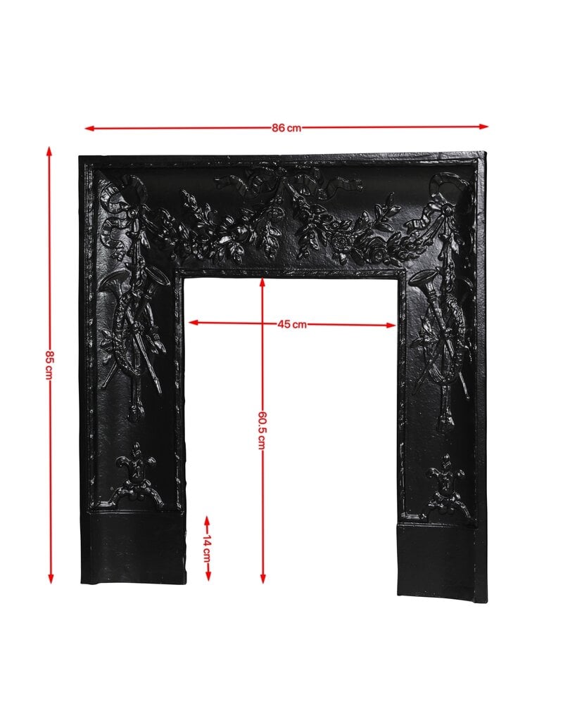 Maison Leon Van den Bogaert Marco interior de chimenea de hierro fundido, 86 cm, estilo Luis XVI