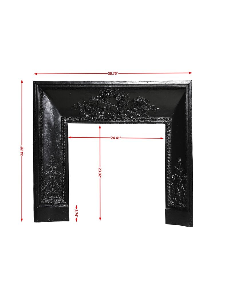 Maison Leon Van den Bogaert Contrecœur en fonte de style Directoire, 101 cm, à couronne fleurie