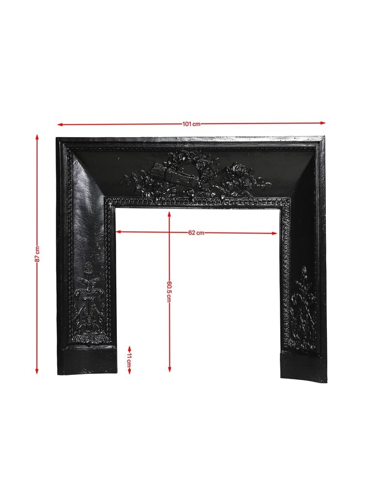 Maison Leon Van den Bogaert Contrecœur en fonte de style Directoire, 101 cm, à couronne fleurie