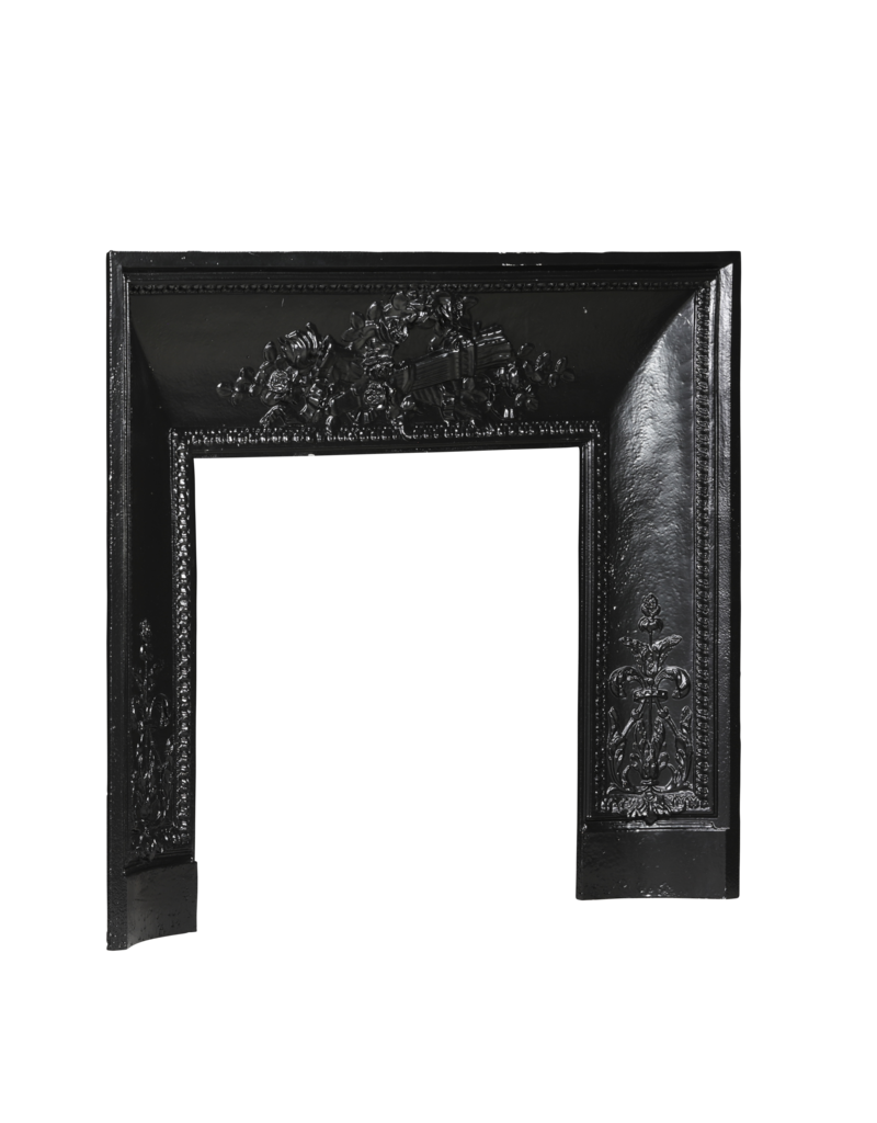 Maison Leon Van den Bogaert Gietijzeren binnenkader 101 cm in Directoire-stijl met bloemenkrans