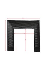 Maison Leon Van den Bogaert Cast Iron Fireplace Inner Frame, 102 cm, with Diamond Pattern