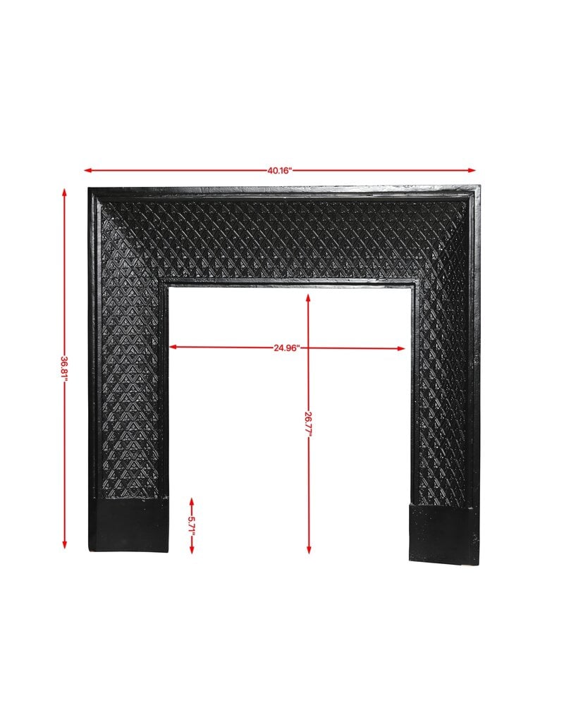 Maison Leon Van den Bogaert Kamininnenrahmen aus Gusseisen, 102 cm, mit Rauten und Blüten