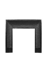 Maison Leon Van den Bogaert Cast Iron Fireplace Inner Frame, 102 cm, with Diamond Pattern