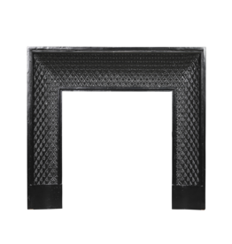 Maison Leon Van den Bogaert Cast Iron Fireplace Inner Frame with Diamond Relief – 102 cm