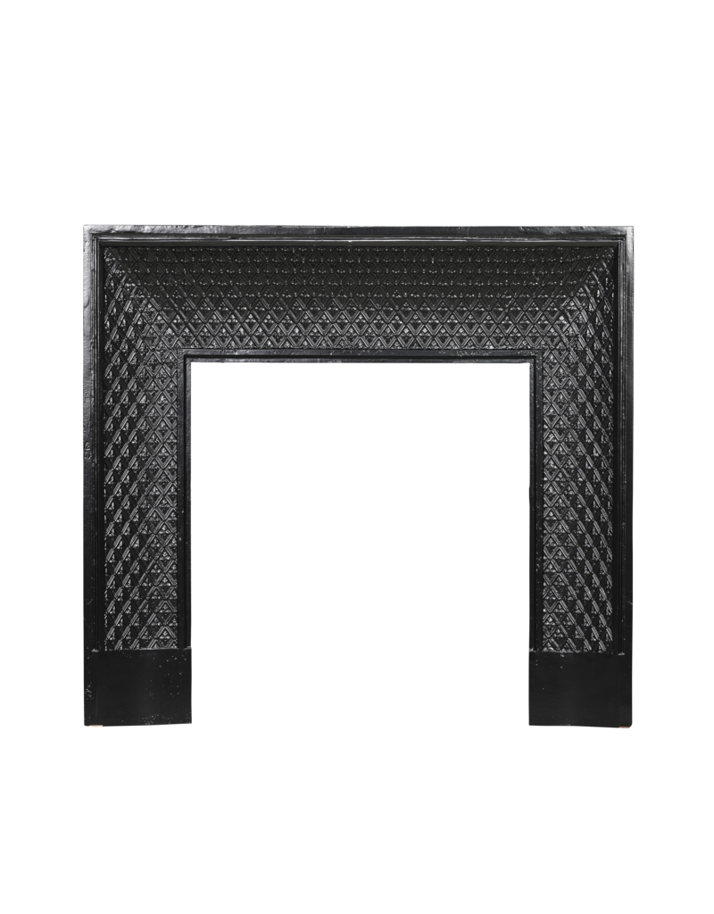 Maison Leon Van den Bogaert Kamininnenrahmen aus Gusseisen, 102 cm, mit Rauten und Blüten
