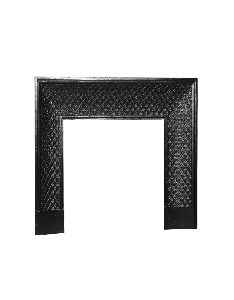 Maison Leon Van den Bogaert Cast Iron Fireplace Inner Frame, 102 cm, with Diamond Pattern