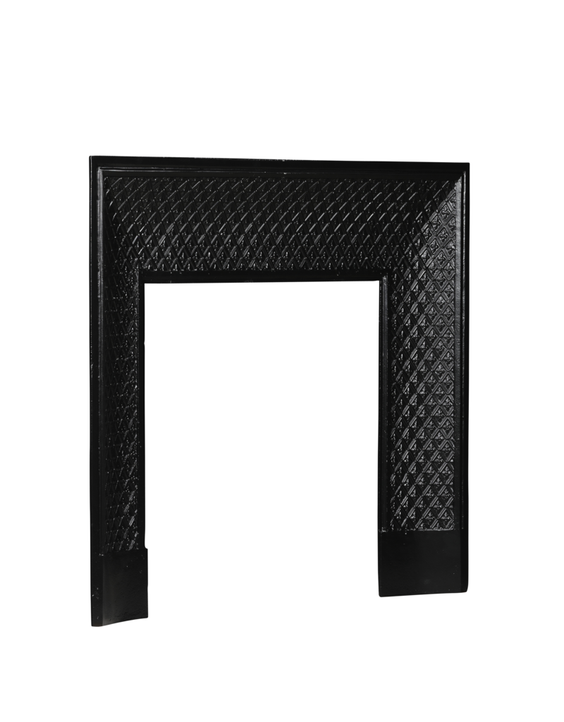 Maison Leon Van den Bogaert Cast Iron Fireplace Inner Frame, 102 cm, with Diamond Pattern