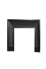 Maison Leon Van den Bogaert Cast Iron Fireplace Inner Frame, 102 cm, with Diamond Pattern