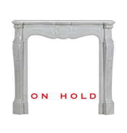 Parisian Pompadour White Marble Fireplace | 19th Century