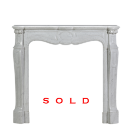Parisian Pompadour White Marble Fireplace | 19th Century