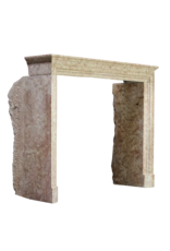 Maison Leon Van den Bogaert 19th-Century Louis XIV Mantel in Pink Burgundy Stone – 141 cm