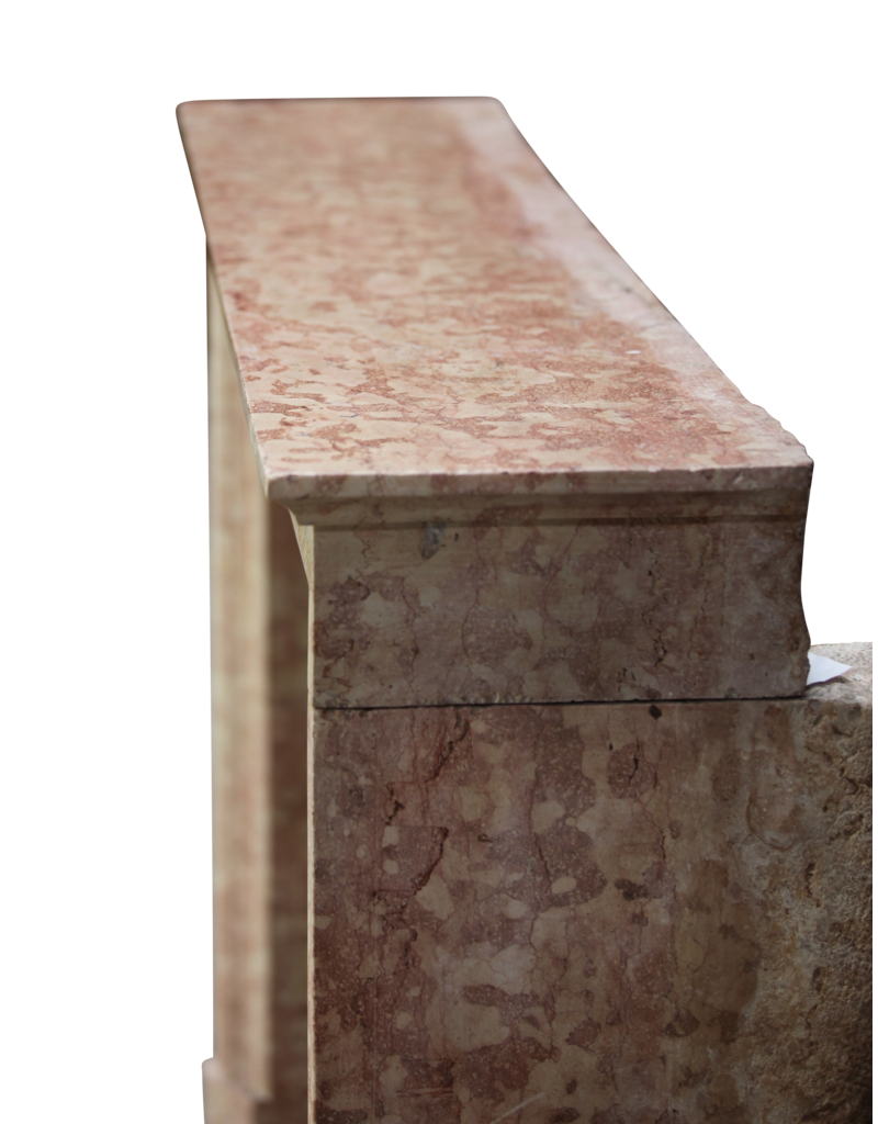 Maison Leon Van den Bogaert 19e-eeuwse Louis XIV-schouw in roze bourgondische hardsteen – 141 cm