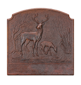 Maison Leon Van den Bogaert Gusseiserne Kaminplatte mit Hirsch und Hirschkuh