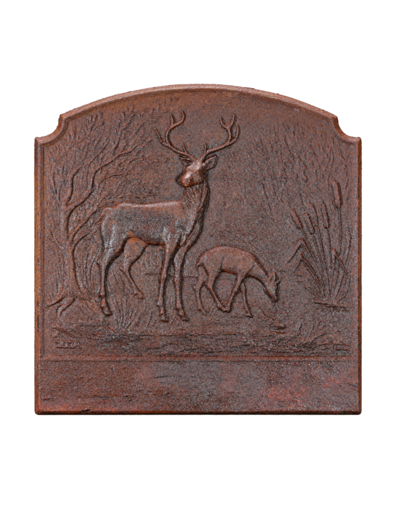 Maison Leon Van den Bogaert Cast Iron Fireback with Stag and Doe – 71 cm x 71 cm