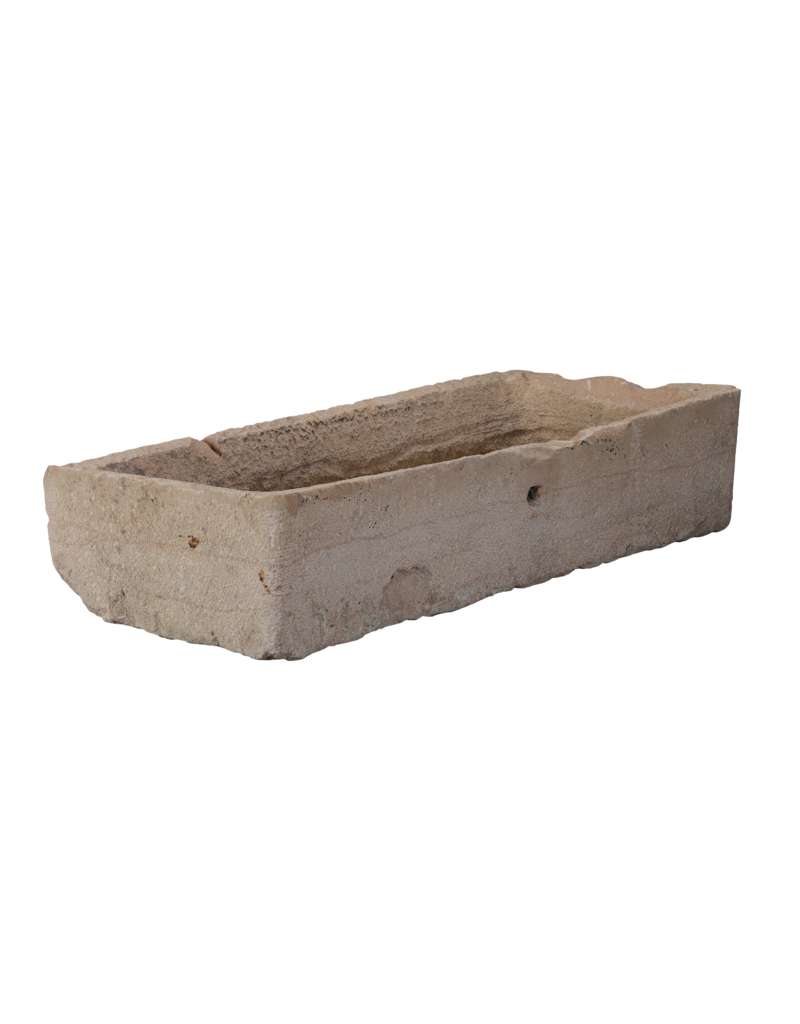 Maison Leon Van den Bogaert French Buxy Stone Planter – Hand-Carved Natural Stone 128 cm