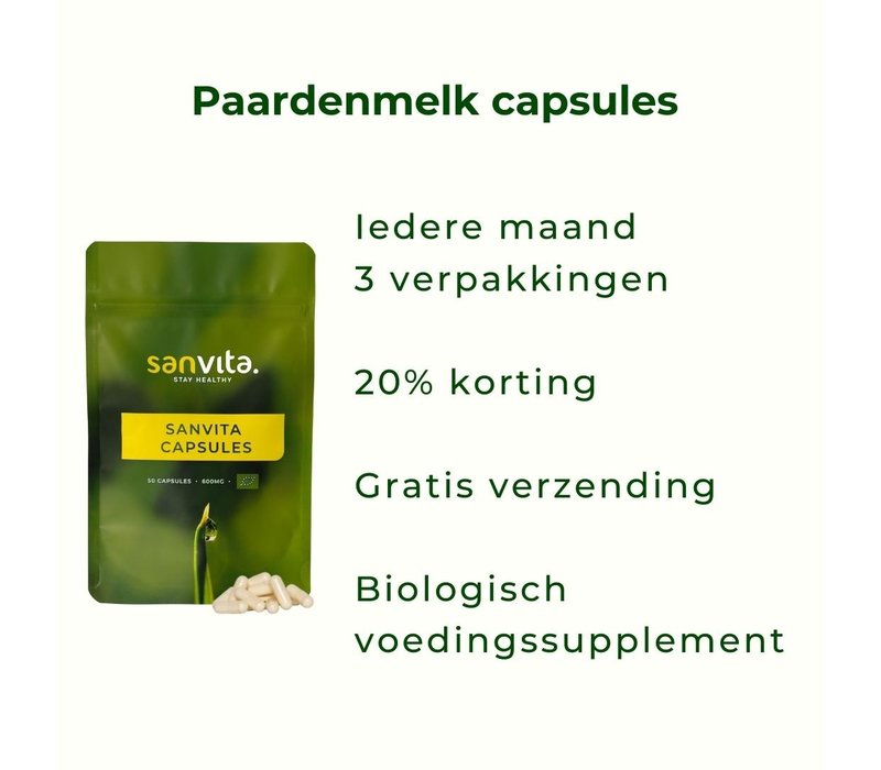 Paardenmelk capsules abonnement maandpakket